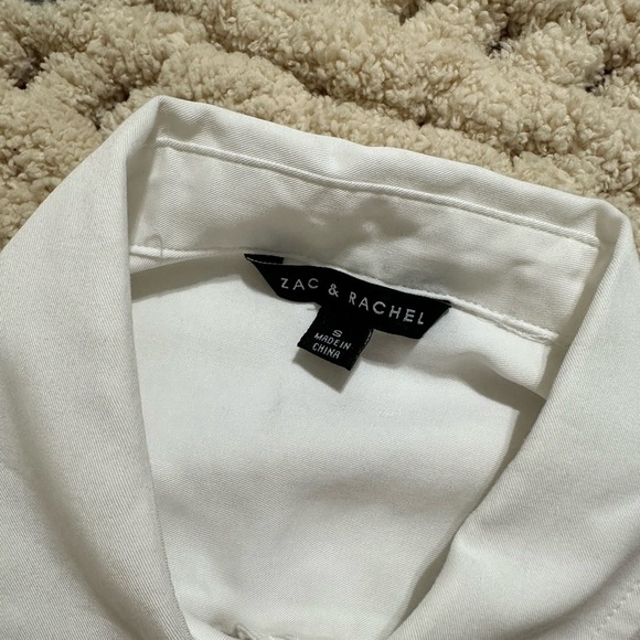 Zac & Rachel White 100% Lyocell Casual Button Down Shirt - Picture 7 of 8